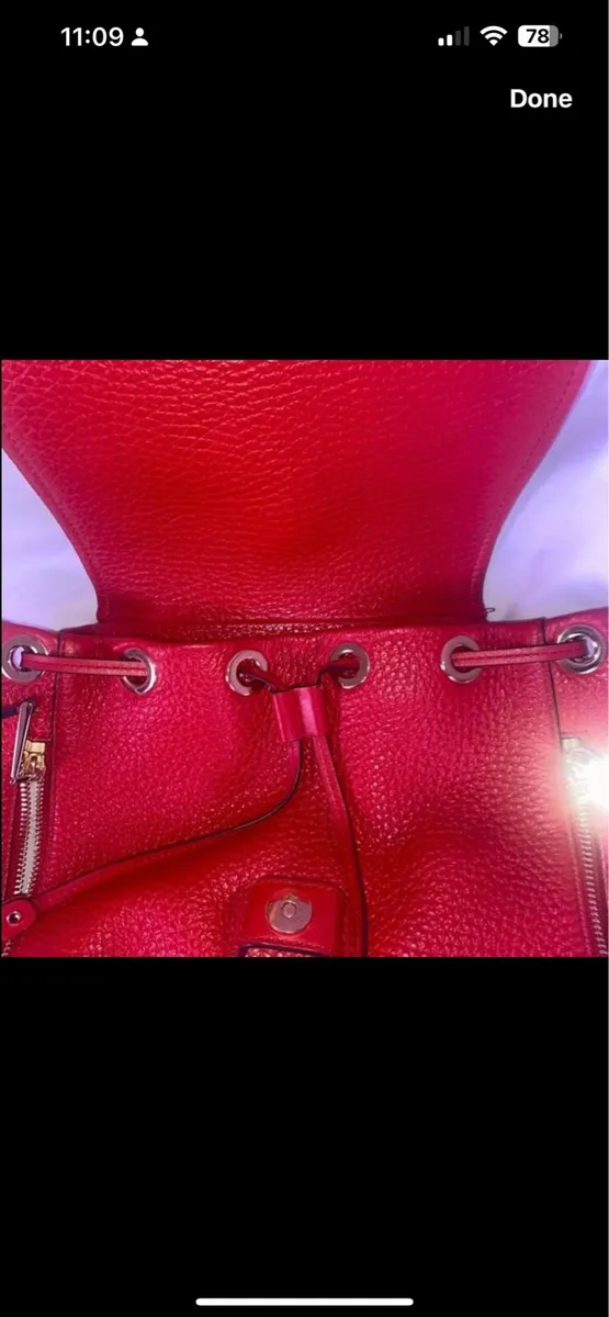 Micheal Kors Red Leather Backpack - Image 2