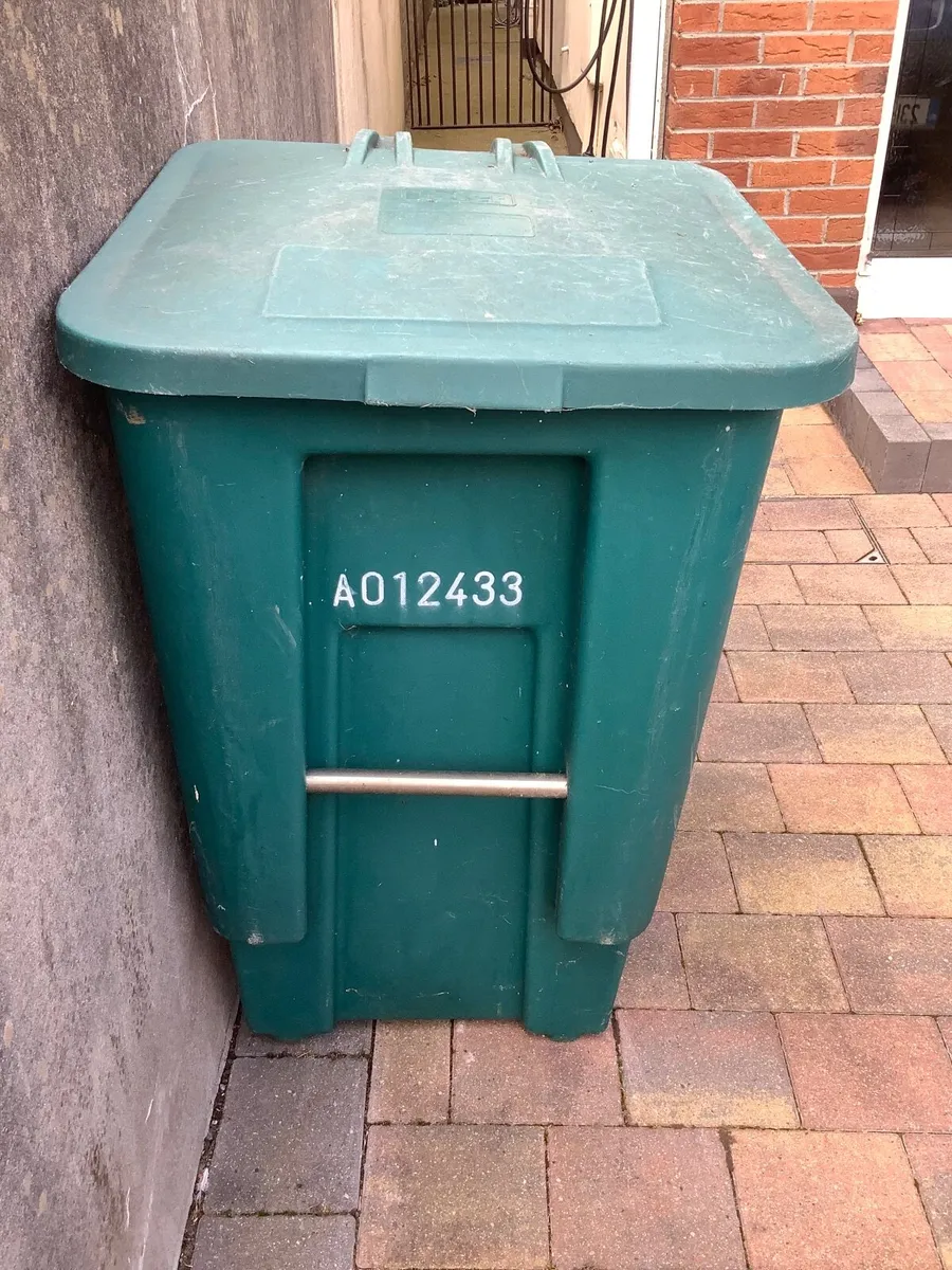 2 green bins, black storage box - Image 2