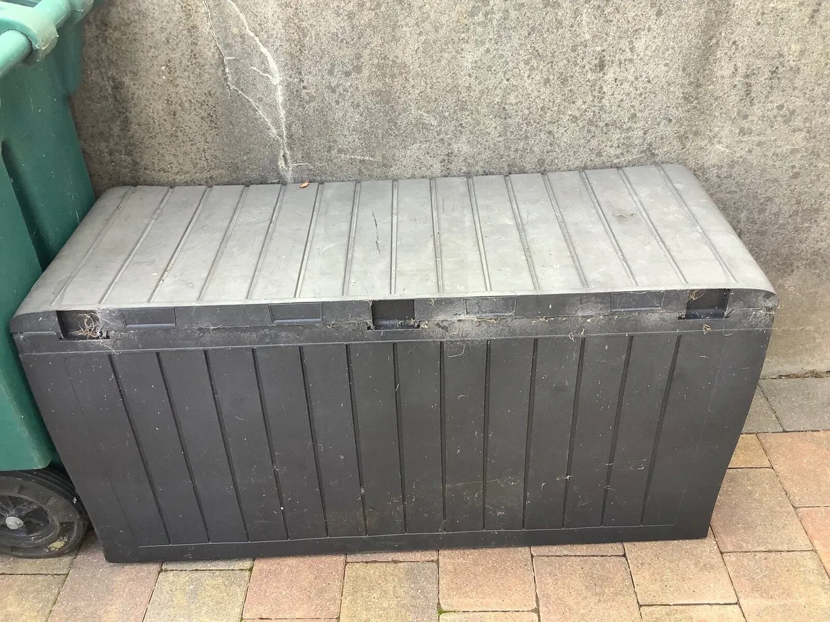 2 green bins, black storage box - Image 3