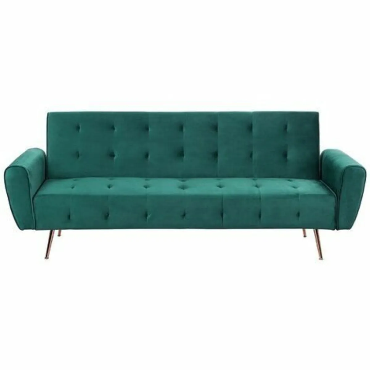 Luxury Velvet Sofa Bed with Golden Legs green - Image 3