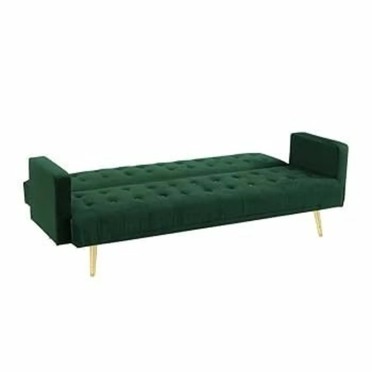 Luxury Velvet Sofa Bed with Golden Legs green - Image 3