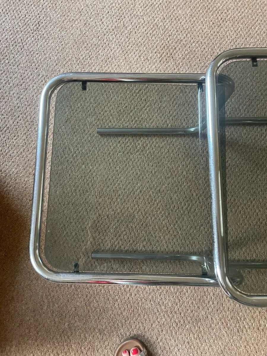 1970’s tinted glass set of coffee tables - Image 2