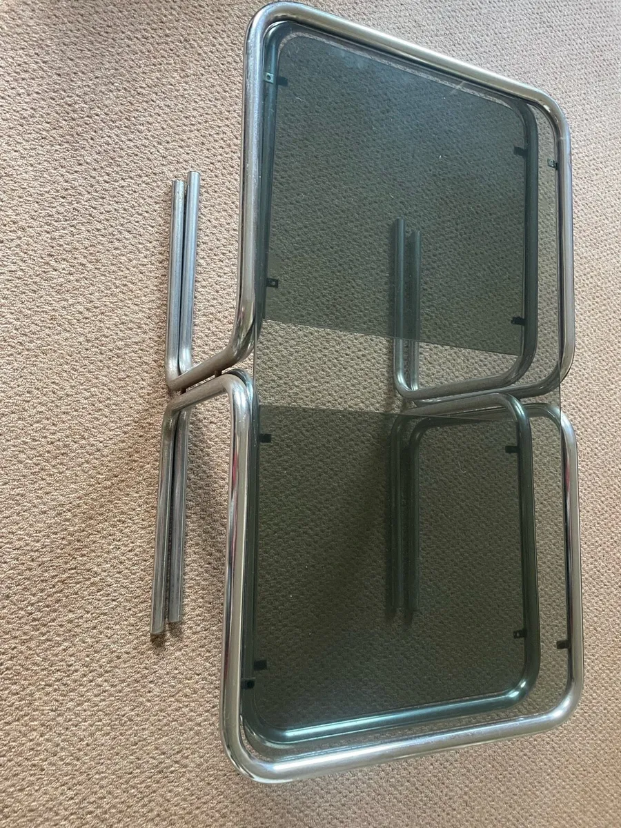 1970’s tinted glass set of coffee tables - Image 3