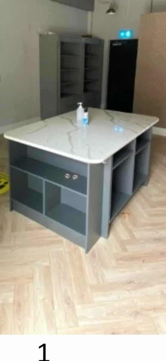Kitchen island with marble top