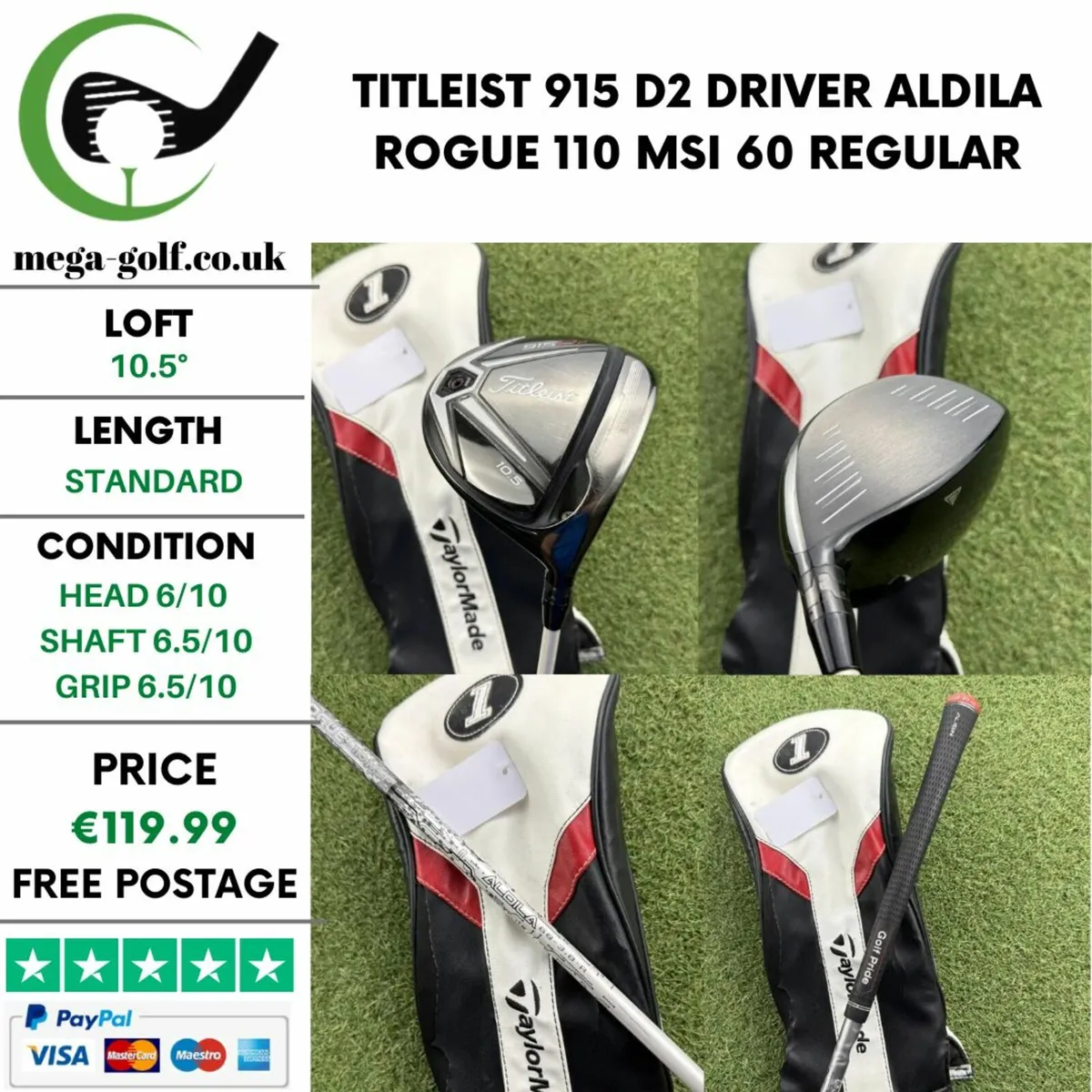 TITLEIST 915 D2 DRIVER / 10.5° / REGULAR - Image 1