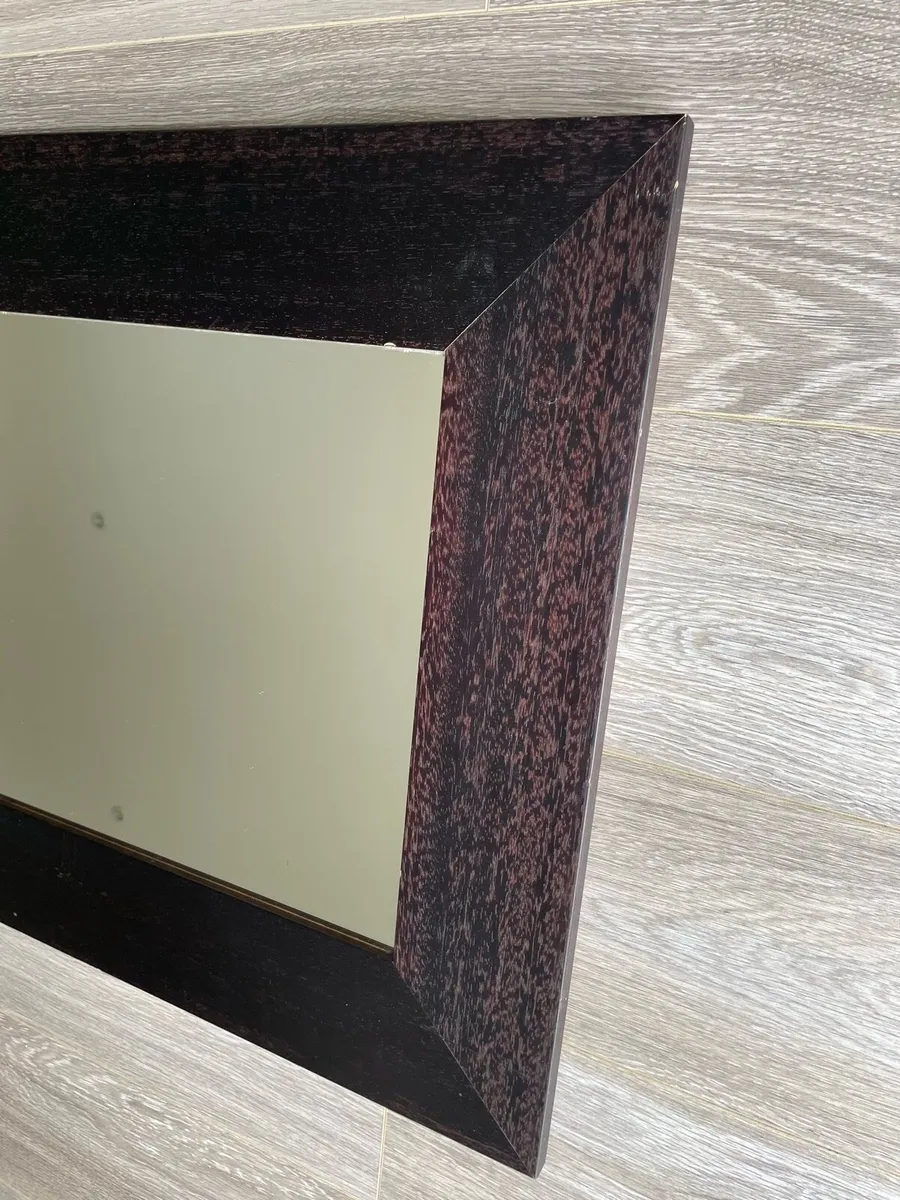 Beautiful Chocolate Brown Walnut Square Mirror - Image 4