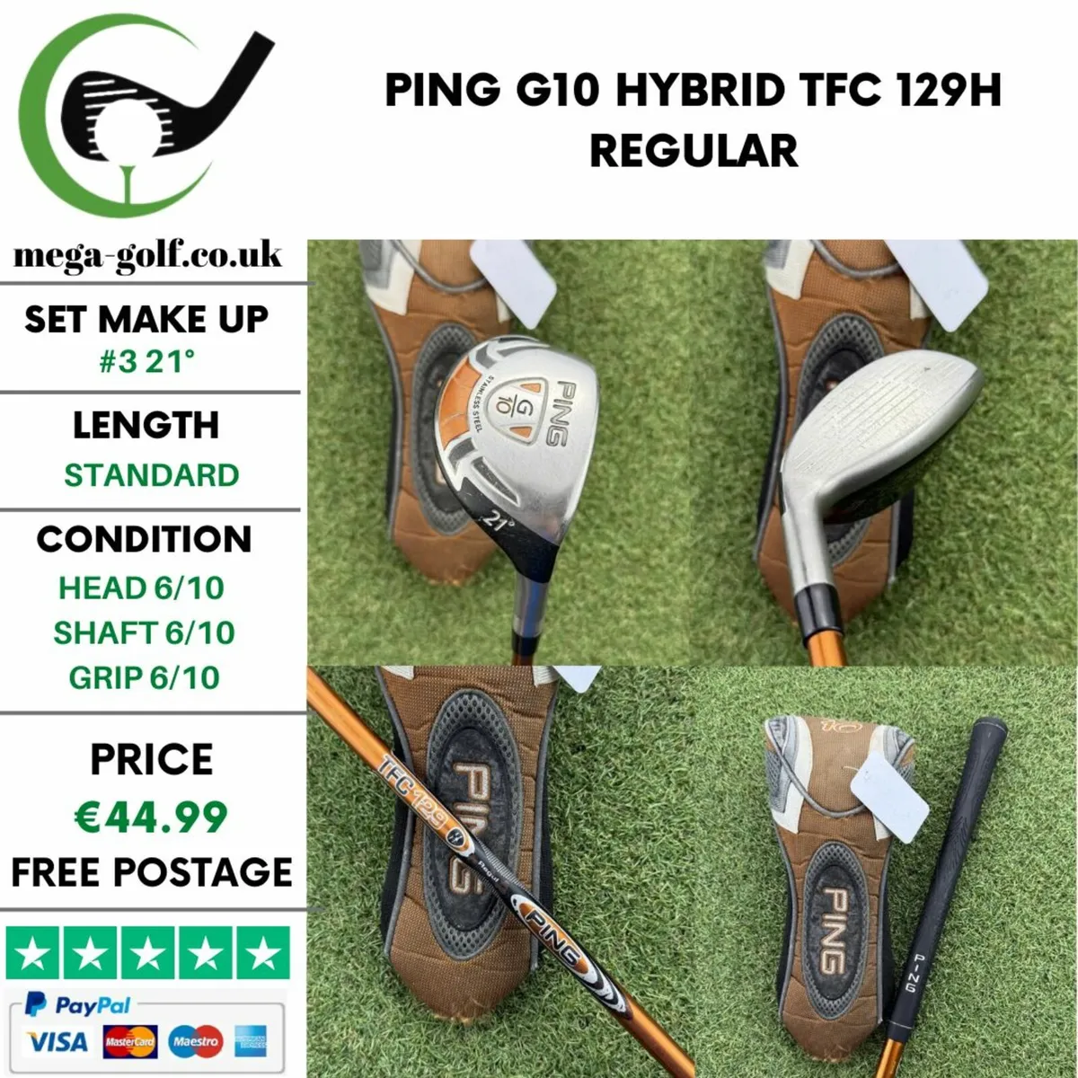 PING G10 HYBRID / #3 21° / TFC 129H REGULAR - Image 1