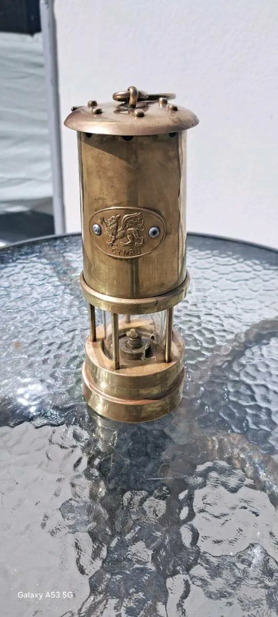 Old brass  minerals  lamp - Image 1