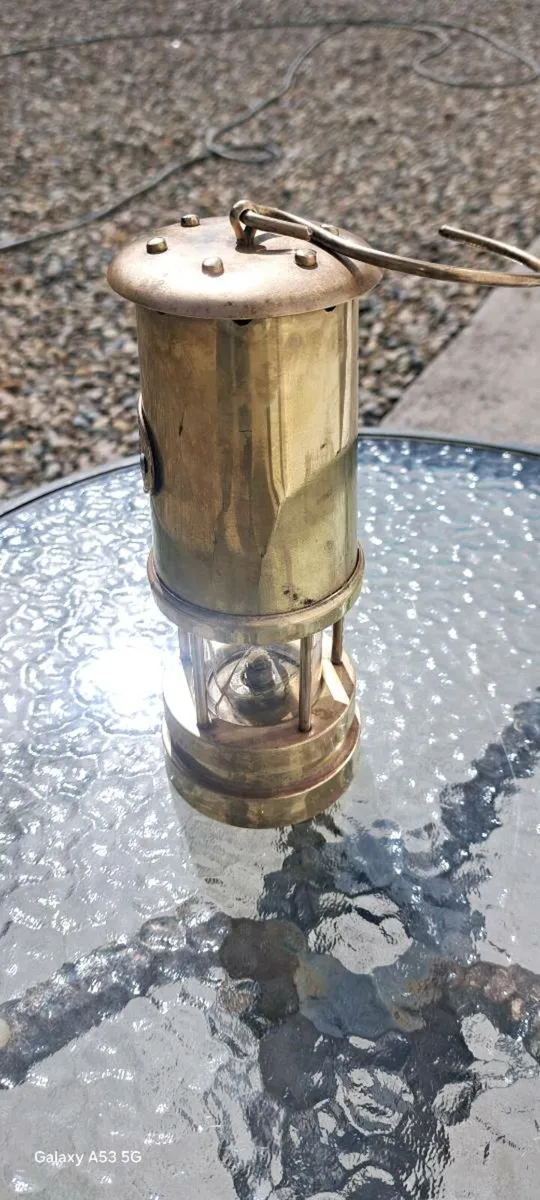 Old brass  minerals  lamp - Image 2