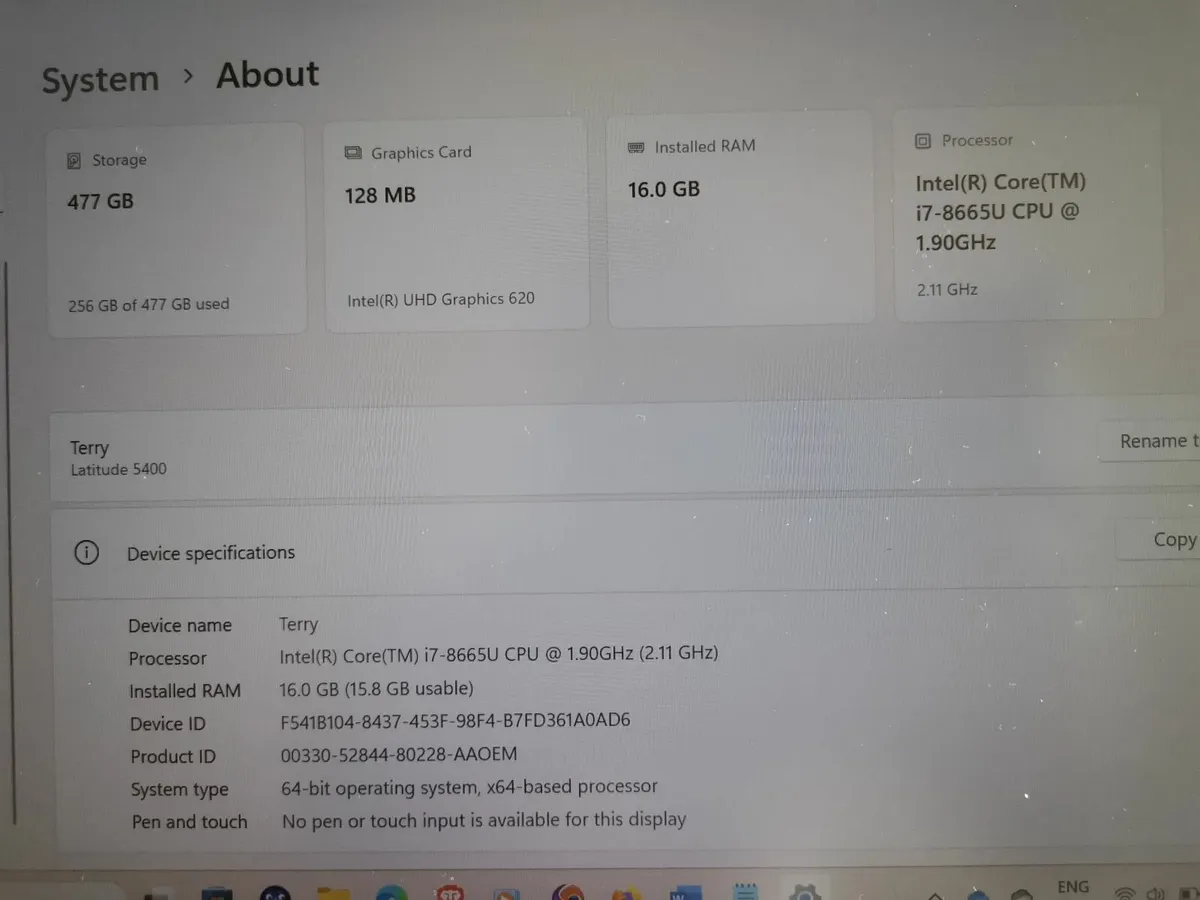 Dell Laptop - High Spec Intel i7 8th Gen 16GB - Image 3