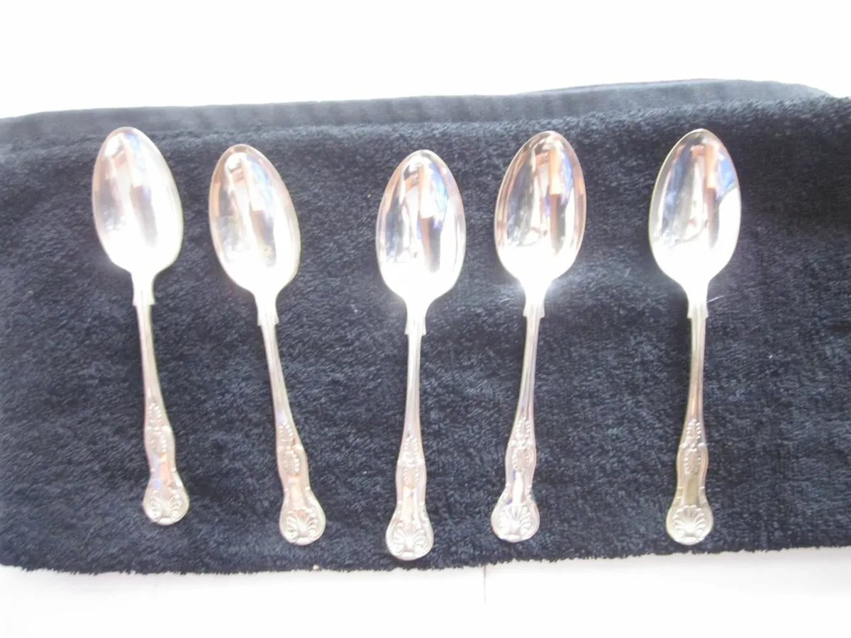 Kings Silver Plated Dessert Spoons X5 - Image 1