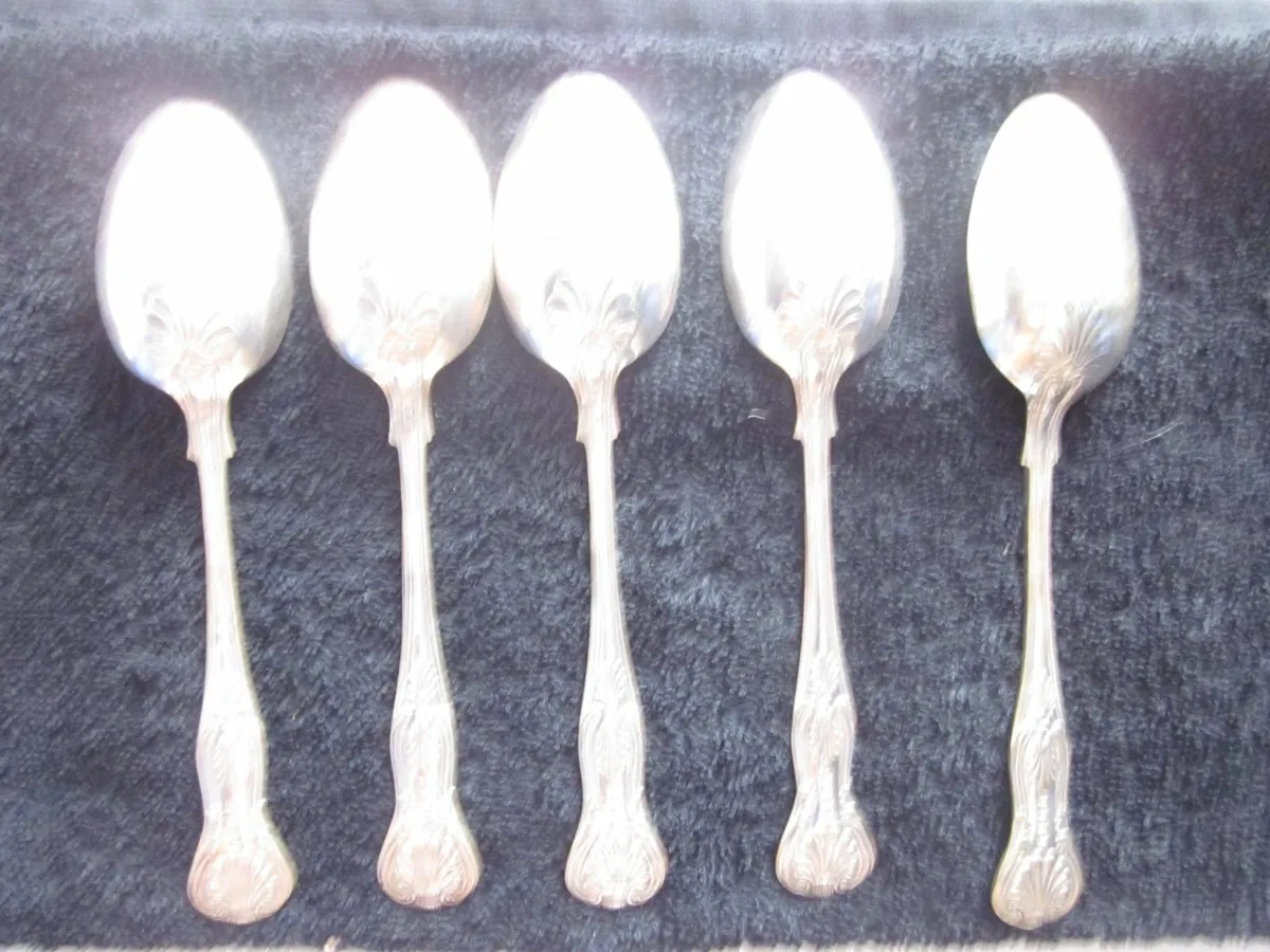Kings Silver Plated Dessert Spoons X5 - Image 2