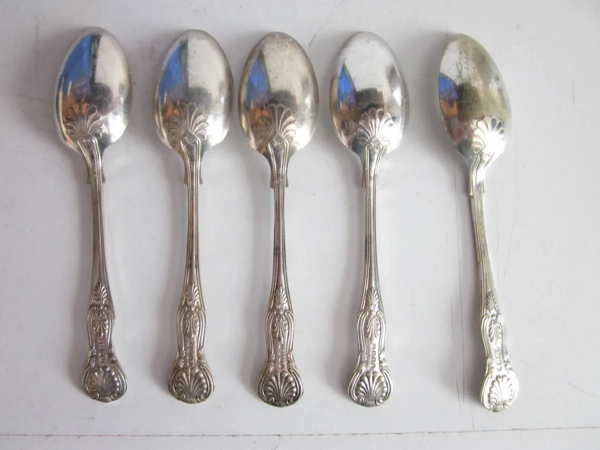Kings Silver Plated Dessert Spoons X5 - Image 4
