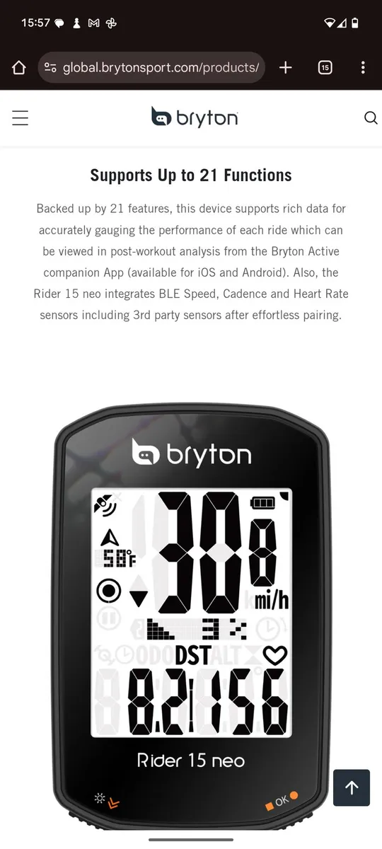 Byron Rider 15 Neo bicycle Computer - Image 2