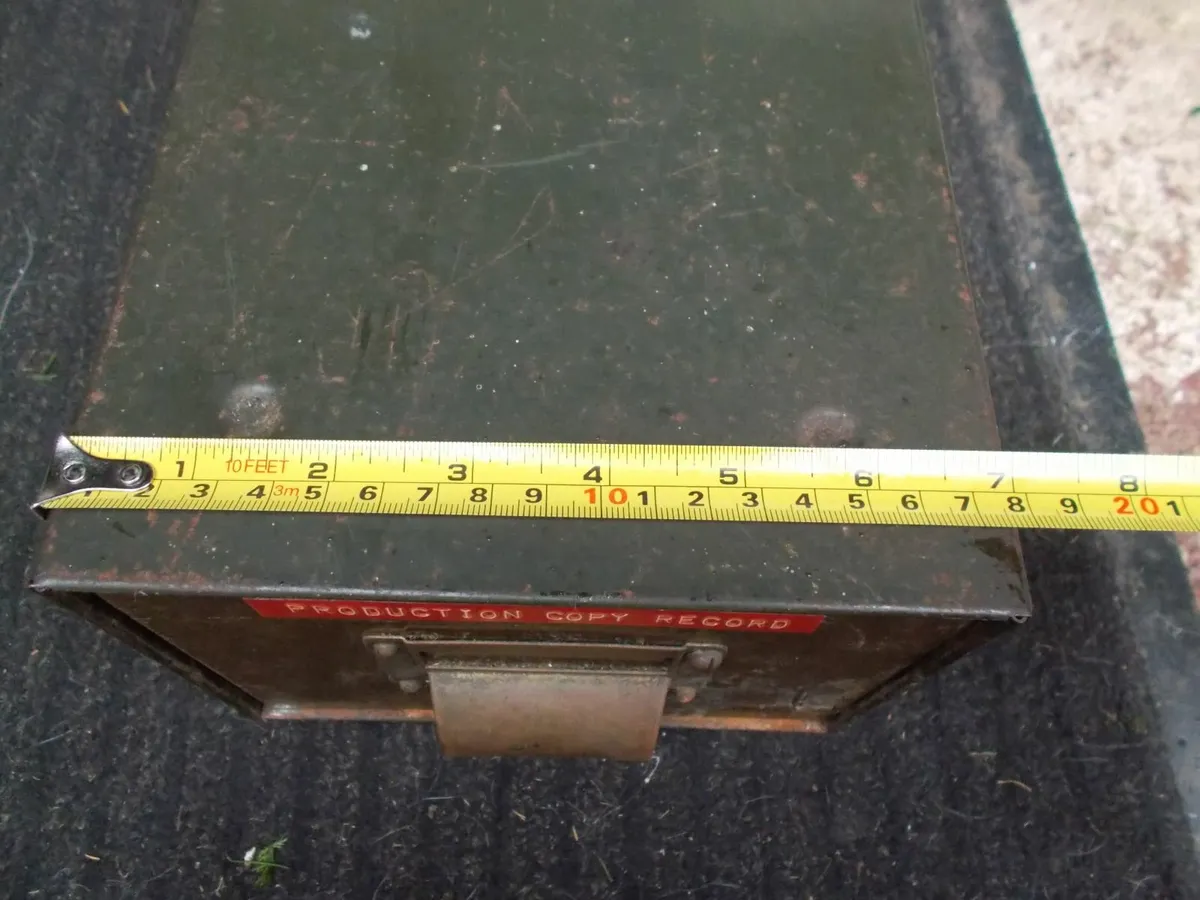 1960's Metal Index Card Filing Cabinet - Image 2