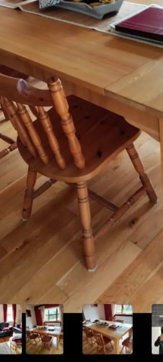 Pine Kitchen Table & 6 Chairs - Image 2