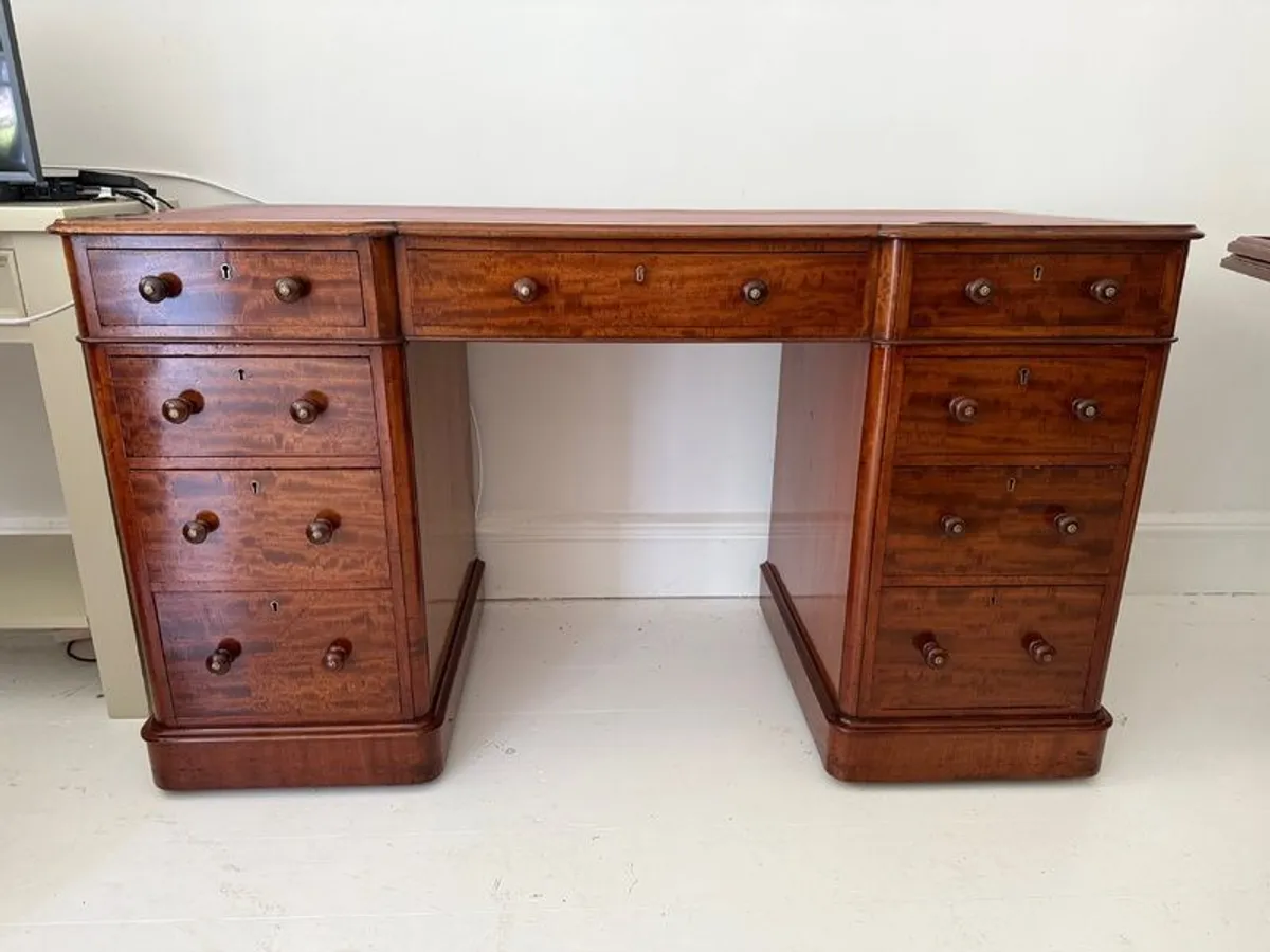 Antique William IV Mahogany pedestal desk - Image 2
