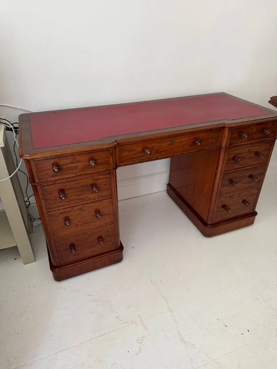 Antique William IV Mahogany pedestal desk - Image 3