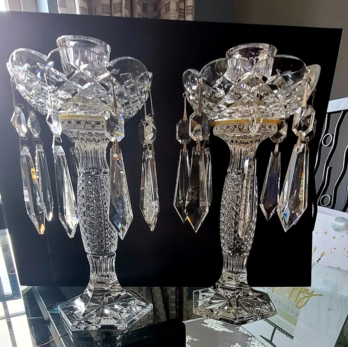 WATERFORD CRYSTAL  PAIR OF TARA CANDLEABRA - Image 1