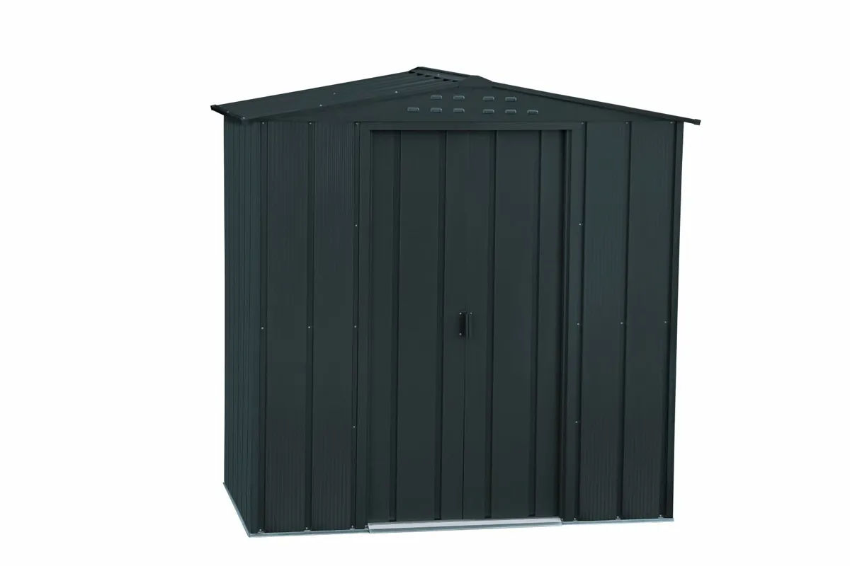 6x4 TOP Steel Sheds in Anthracite Grey. - Image 4