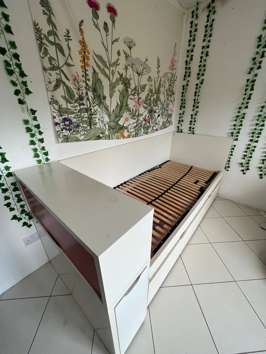 Single Bed Frame with Pull-Out Bed and Storage - Image 3