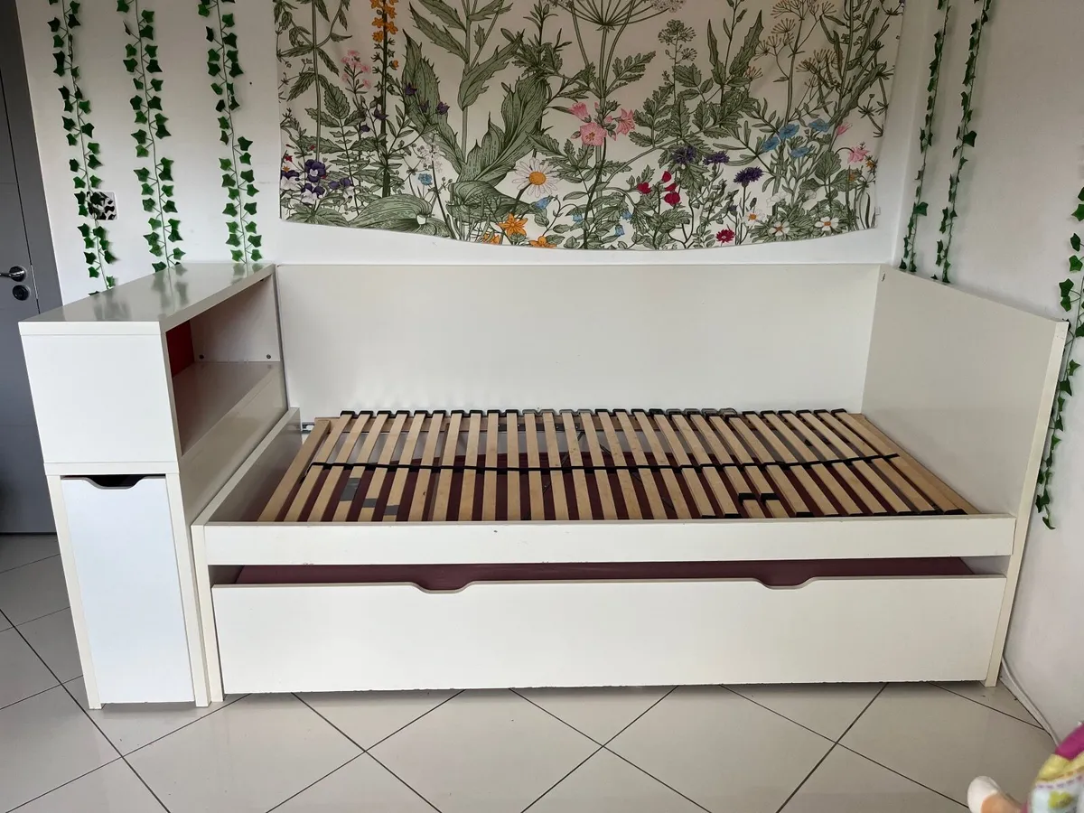 Single Bed Frame with Pull-Out Bed and Storage - Image 4