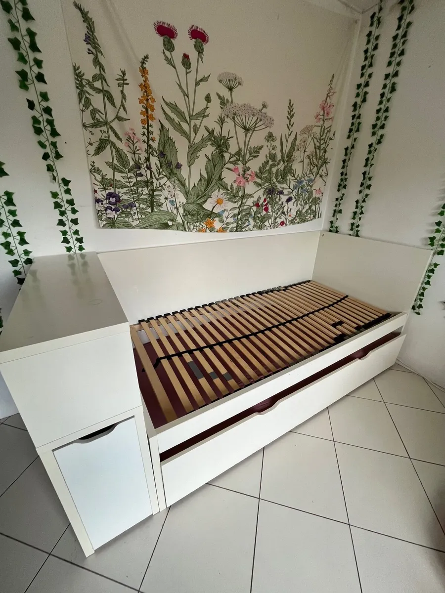 Single Bed Frame with Pull-Out Bed and Storage - Image 2