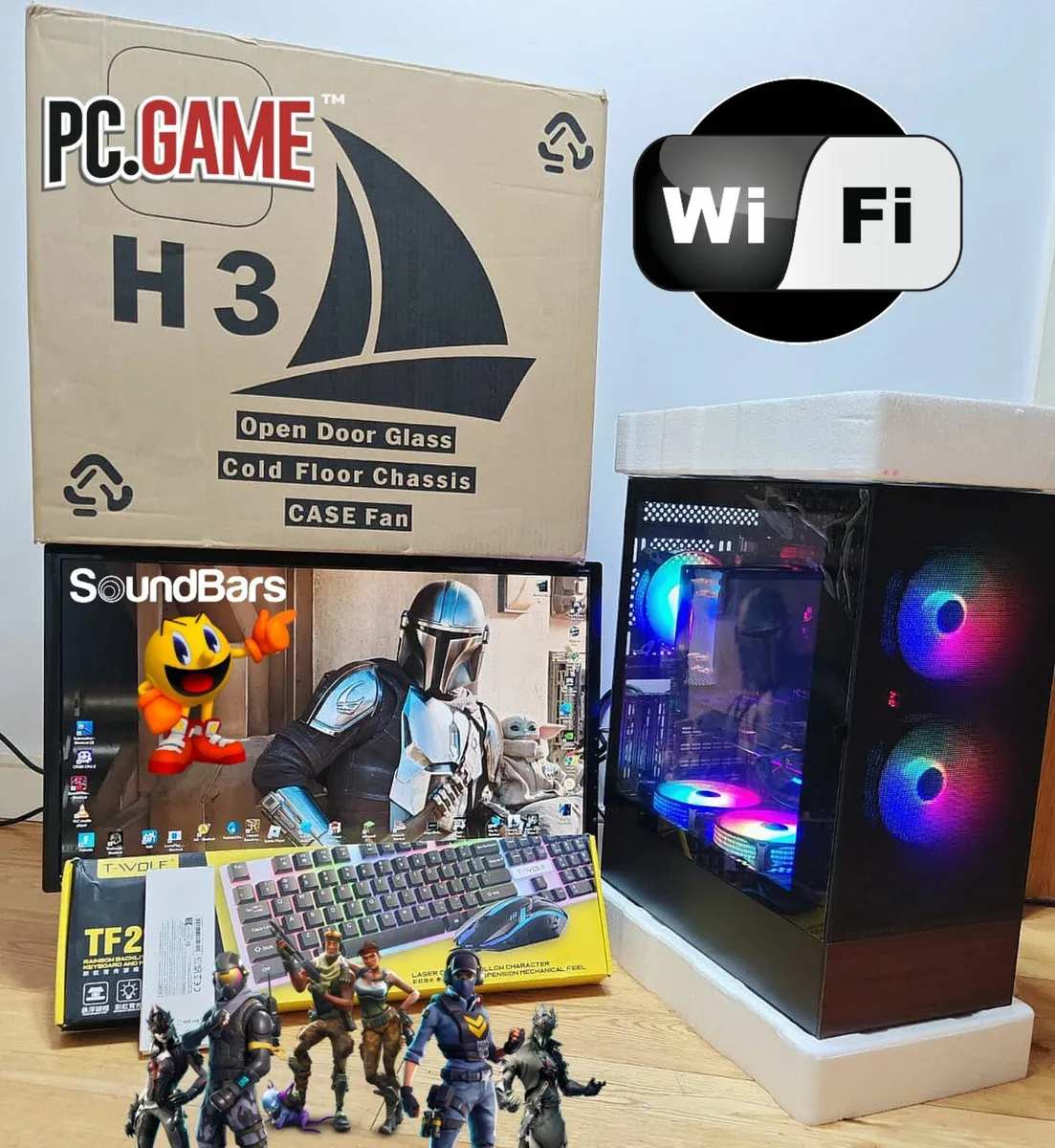 i7 PC GAMING COMPUTER MONITOR 1 TB SSD 10 FANS LED - Image 1