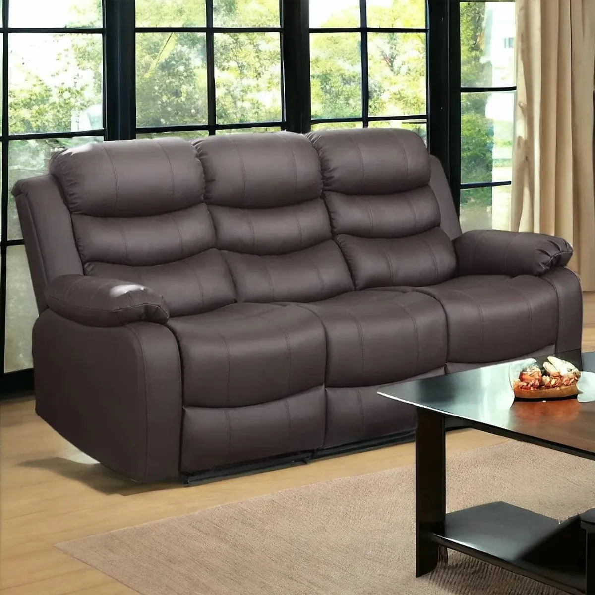 3 Seater PU Leather Recliner Sofa , Waterproof. - Image 1