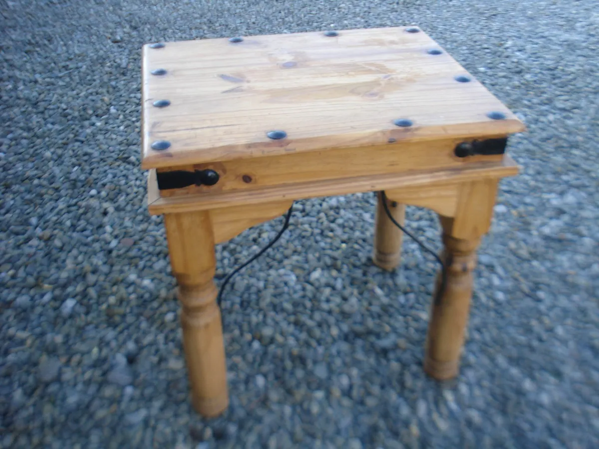 OLD MEXICAN TALL PINE TABLE. - Image 3