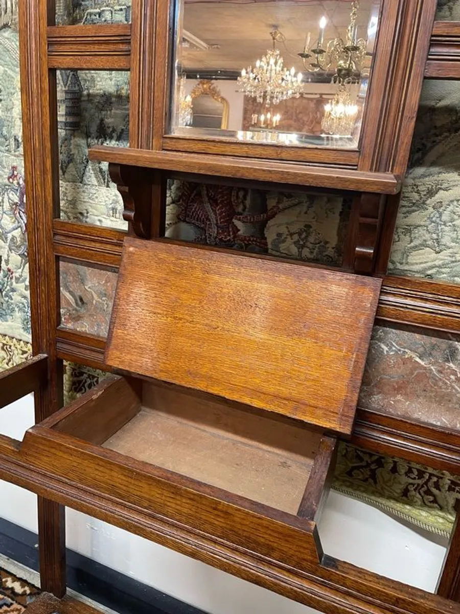 Antique Victorian Hall Stand with Mirror - Image 3