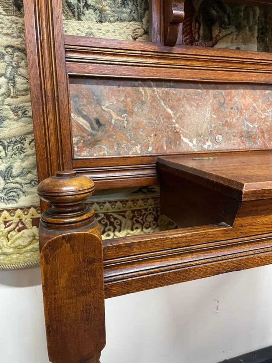 Antique Victorian Hall Stand with Mirror - Image 4