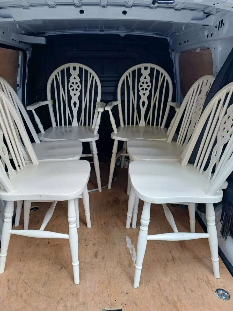 Antique Windsor Wheelback Kitchen Chairs - Image 1