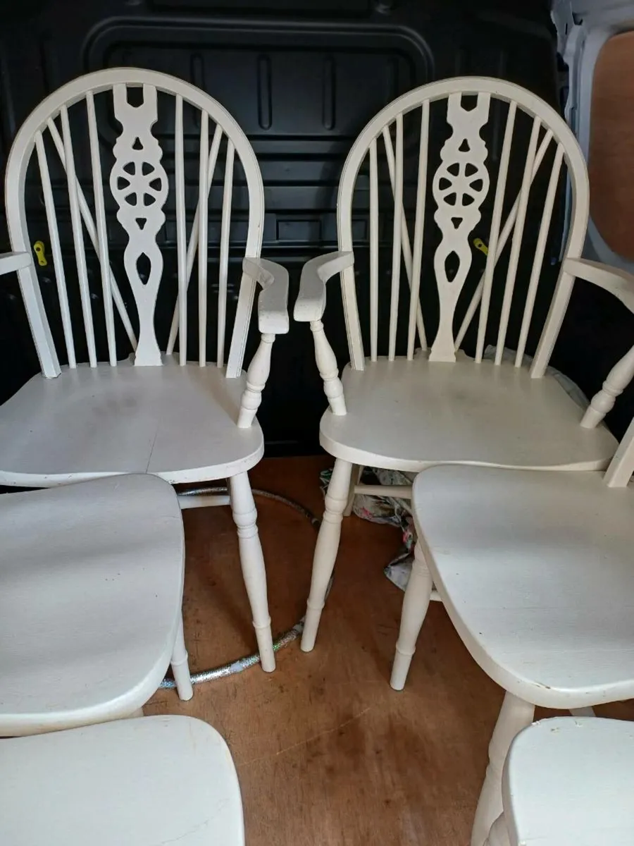 Antique Windsor Wheelback Kitchen Chairs - Image 3