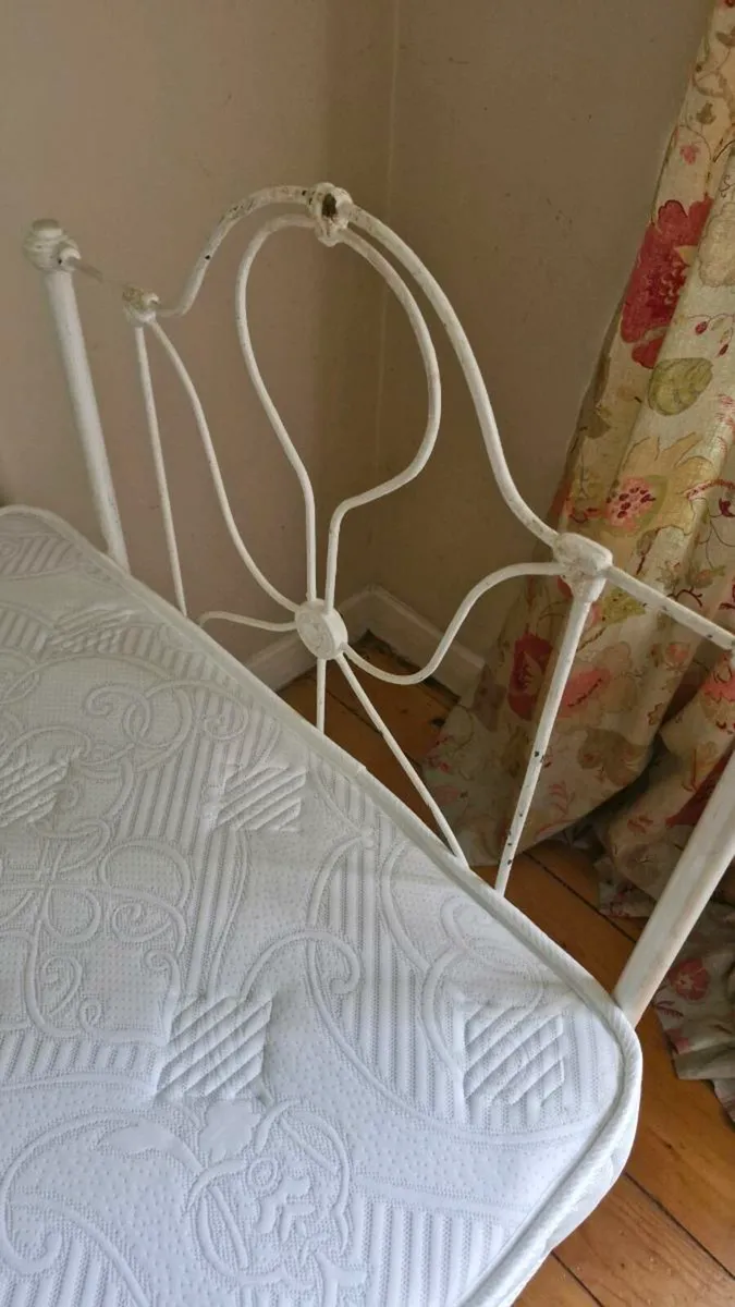 Victorian Cast Iron Bed and Mattress - Image 3