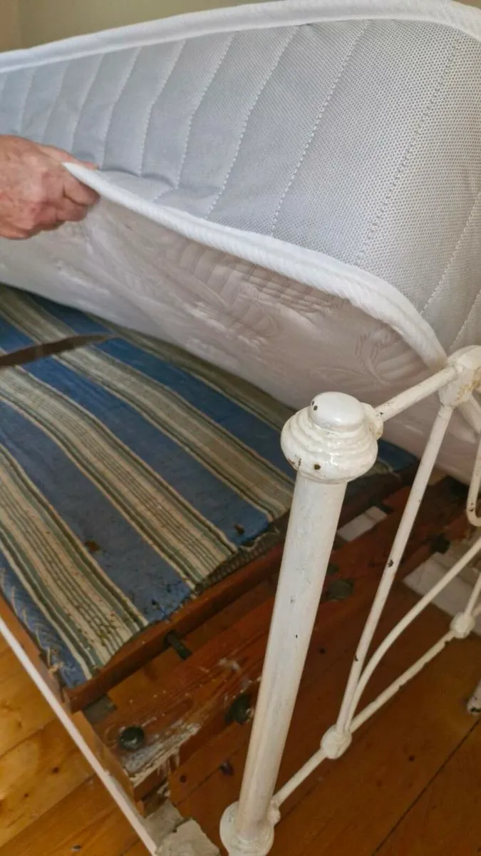 Victorian Cast Iron Bed and Mattress - Image 4