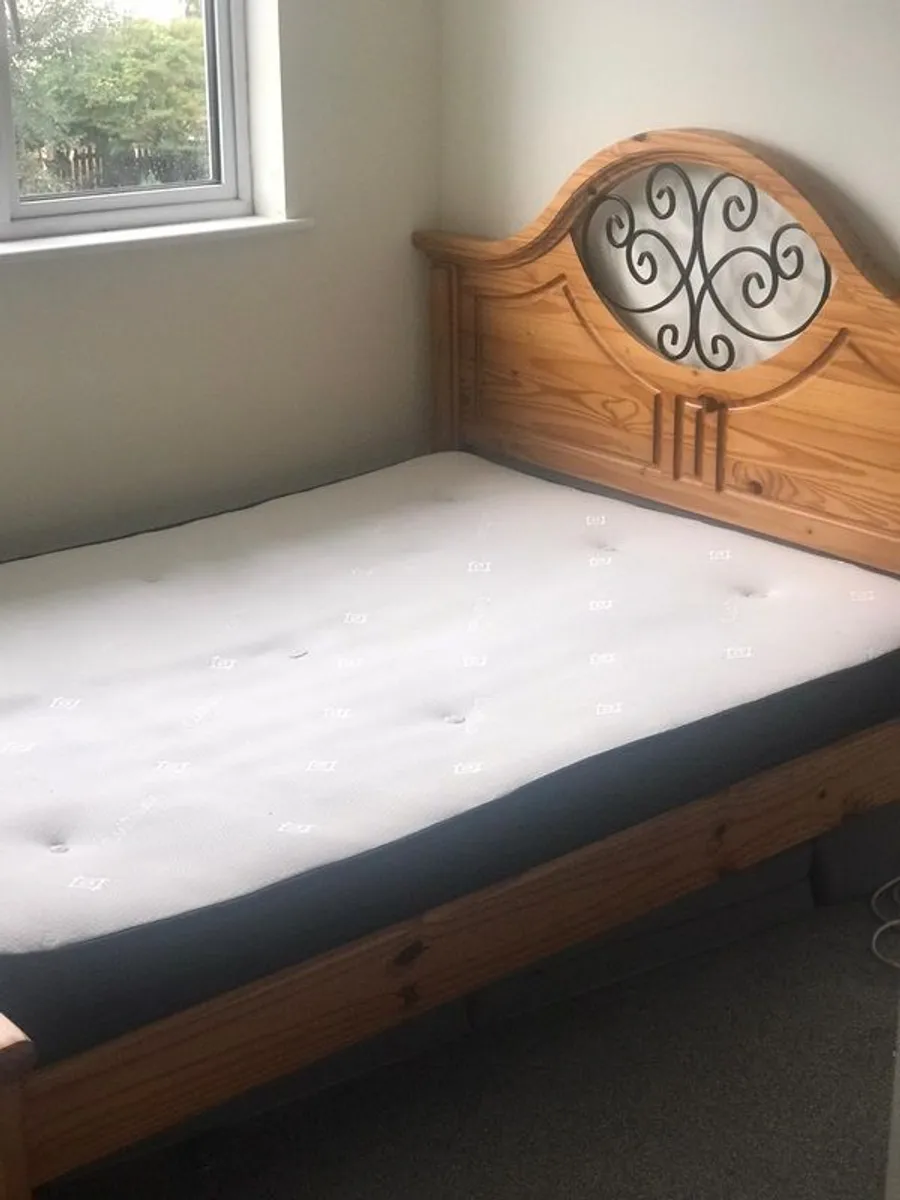 King size bed frame and mattress - Image 2