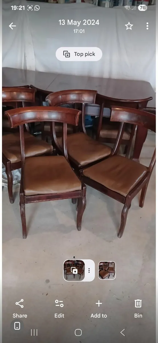 Antique dining table and chairs - Image 1