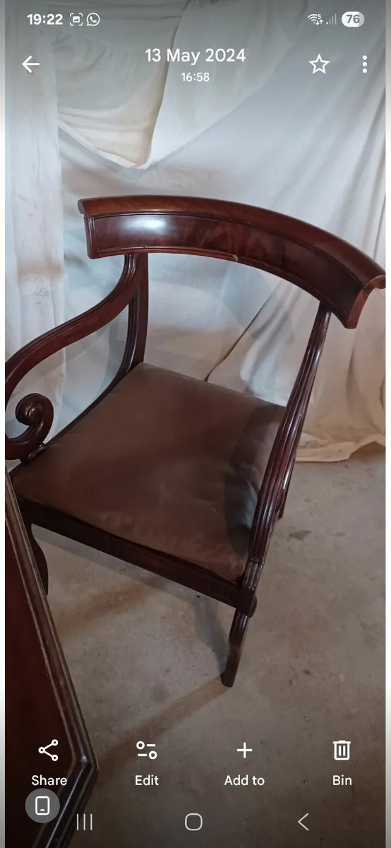 Antique dining table and chairs - Image 3
