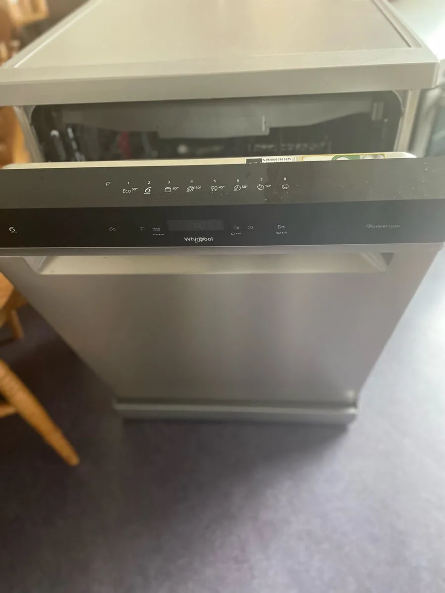 Whirlpool powerclean  brushed steel dishwasher - Image 1