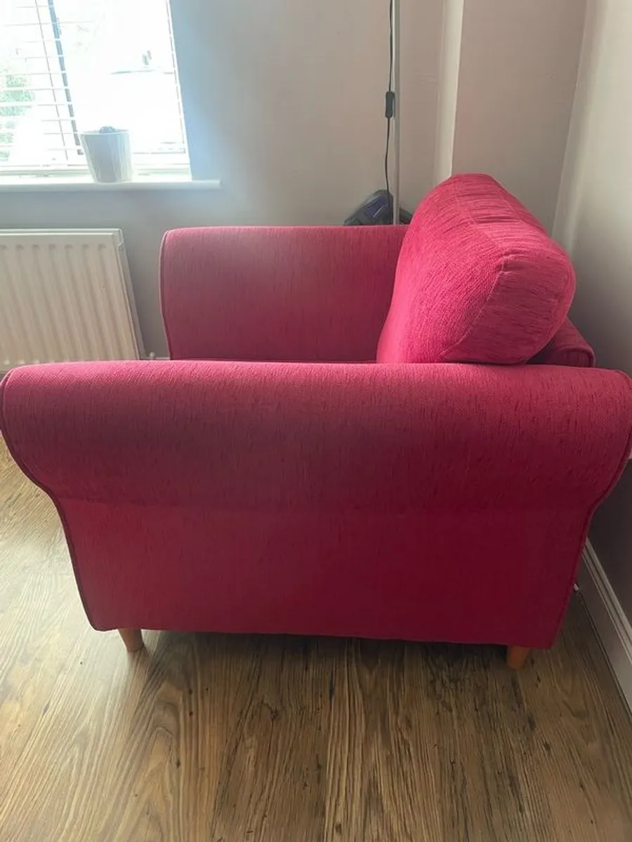 DFS 3 Seater Sofa with Armchair & Stool - Image 2