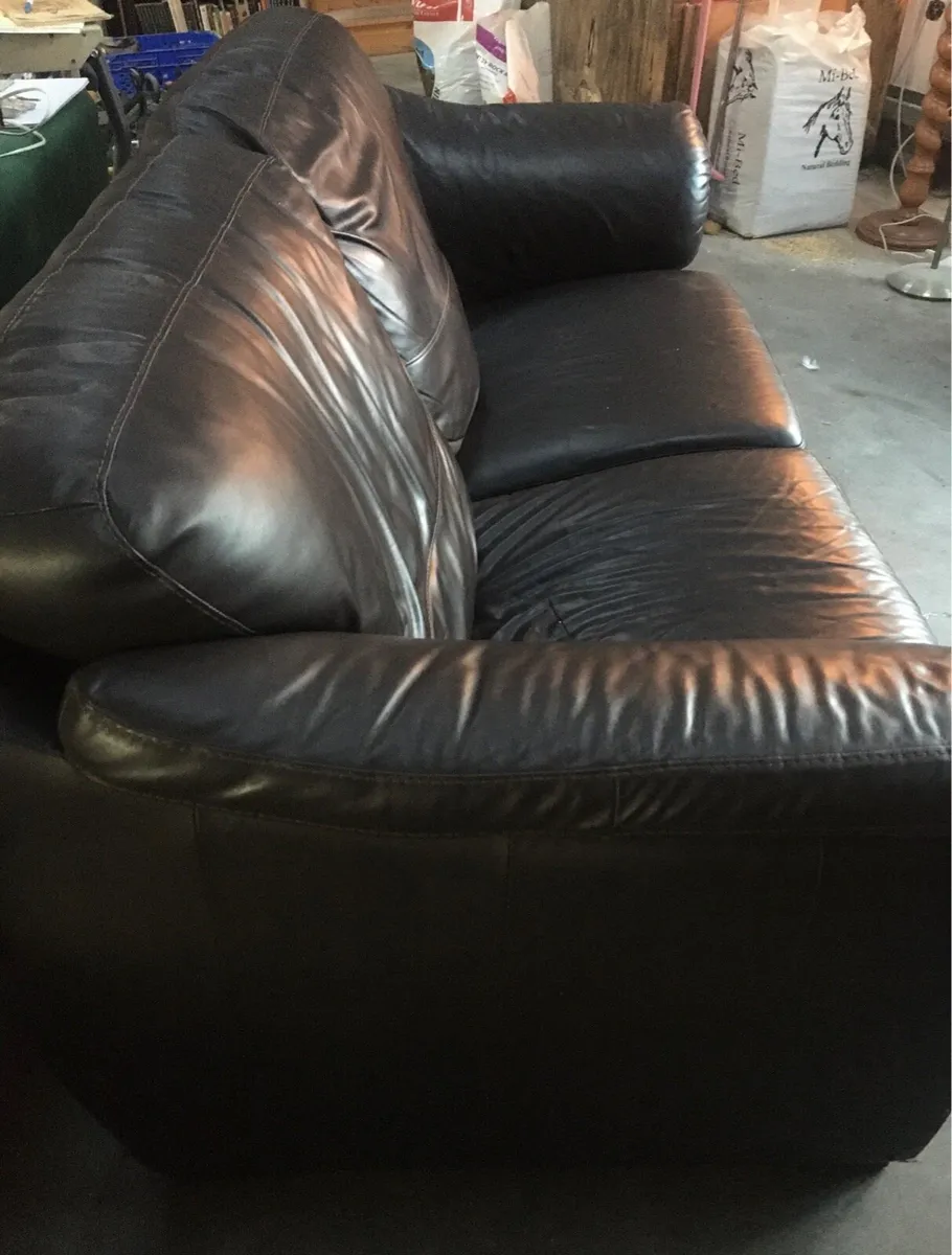 Brown Leather Sofa - Image 3