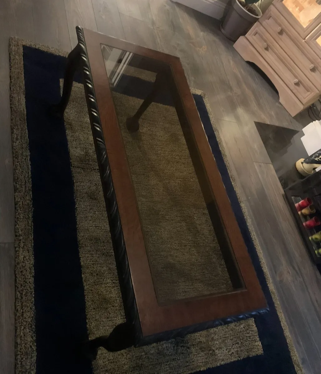 Solid Wood Display Cabinet Coffee Tables Glassware - Image 3