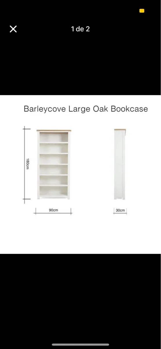 Large White & Oak Bookcase - Barleycove - Image 2