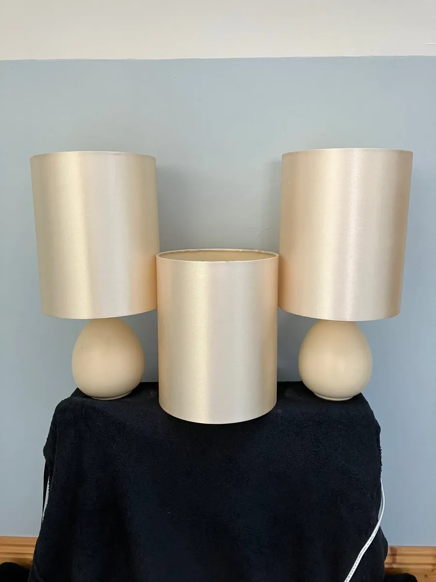 Two Cream Table Lamps and Ceiling Shade - €10 - Image 1