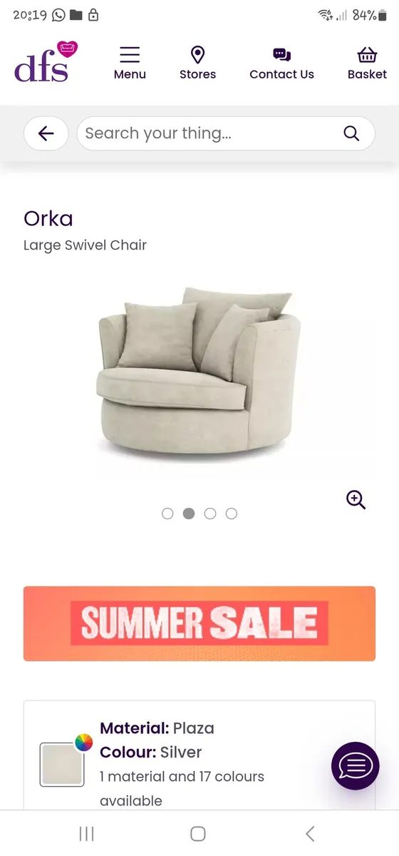 DFS Orka Large Swivel Chair Brand New - Image 4
