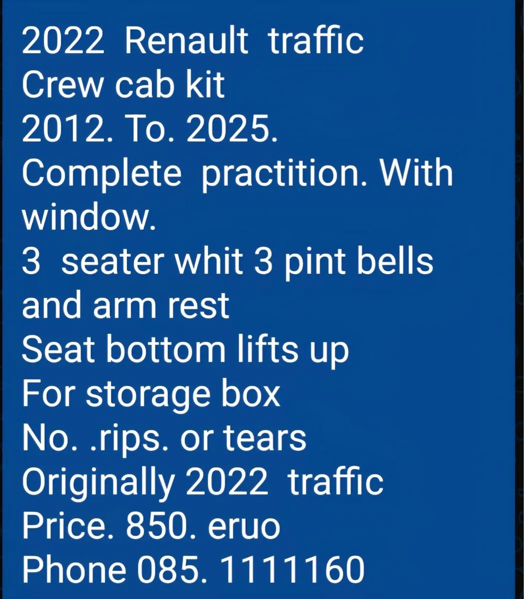 Renault traffic crew cab kit 2022 - Image 2