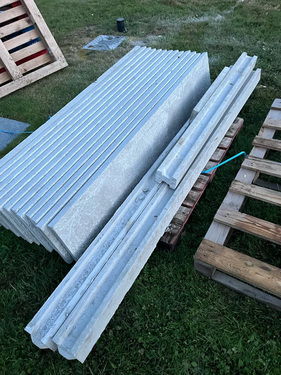 2 H Posts and 13 Concrete Panels - Image 2
