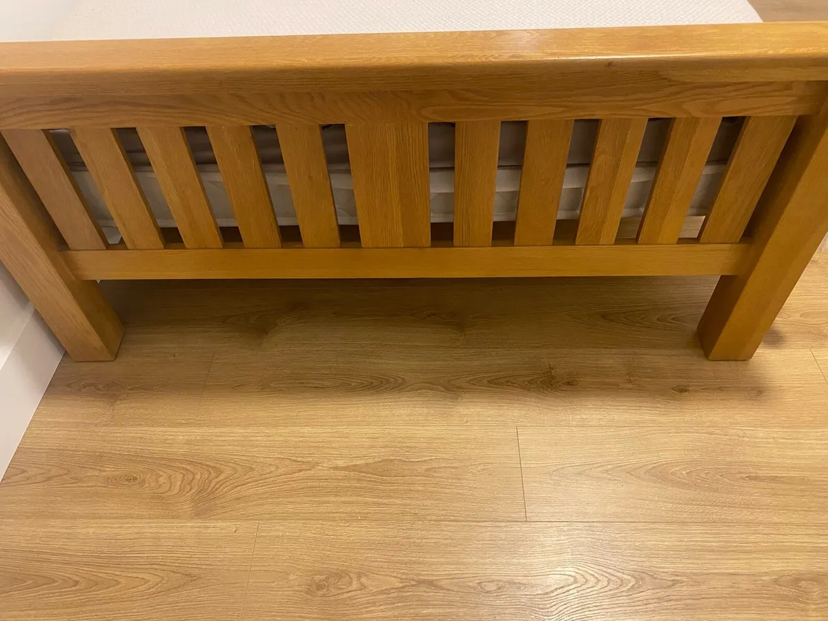 2 double oak beds - Image 3