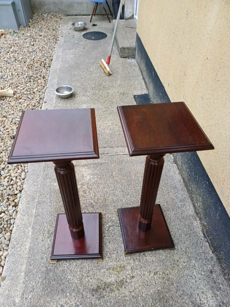 Vintage Mahogany Plant Stands - Image 3